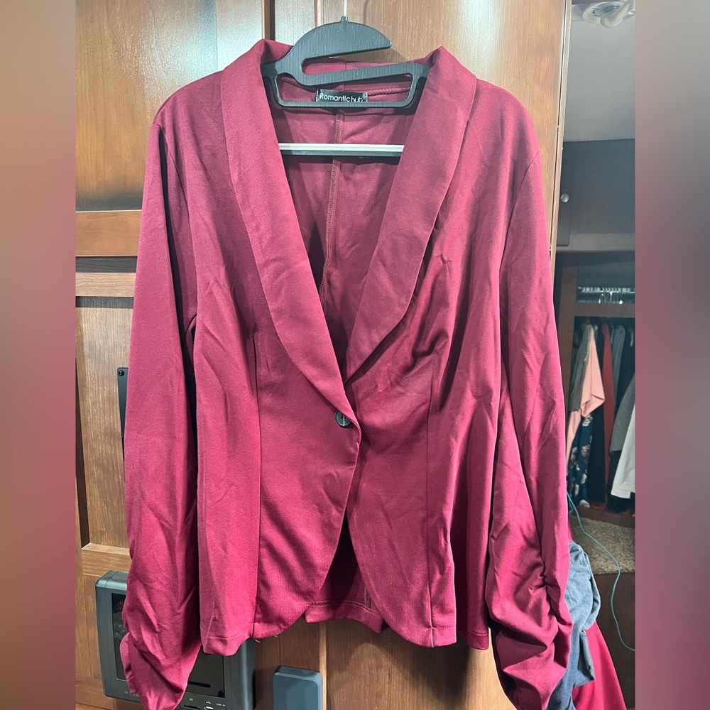 Romantic Hut Women’s Lightweight Blazer XXL Wine